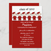 スティックフィギュアガールズ&ボーイズ卒業招待状 招待状 (正面/裏面)