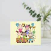 スティックフィギュアキッズ100日頭が切れる ポストカード (スタンド正面)