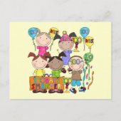 スティックフィギュアキッズ100日頭が切れる ポストカード (正面)