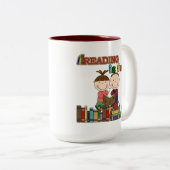 スティックフィギュアキッ読ズのISおもしろい ツートーンマグカップ (正面右)