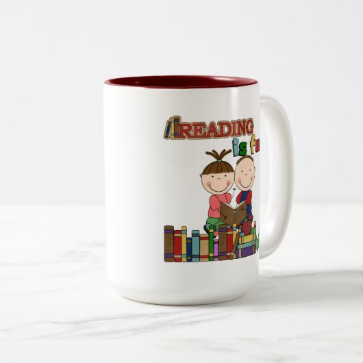 スティックフィギュアキッ読ズのISおもしろい ツートーンマグカップ (正面右)