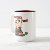 スティックフィギュアキッ読ズのISおもしろい ツートーンマグカップ (正面左)