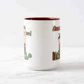 スティックフィギュアキッ読ズのISおもしろい ツートーンマグカップ (中央)