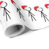 スティックフィギュアサンタラッピング紙 ラッピングペーパー (ロールコーナー)