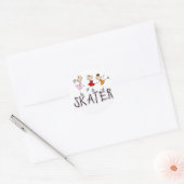 スティックフィギュアスケートTシャツとギフト ラウンドシール (封筒)