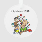 スティックフィギュアファミリークリスマスアクリルオーナメント オーナメント (裏面)