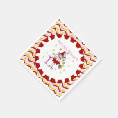 スティックフィギュアプリンセス1st誕生日紙ナプキンス スタンダードカクテルナプキン (角)