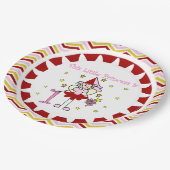 スティックフィギュアプリンセス1st誕生日紙プレート ペーパープレート (アングル)