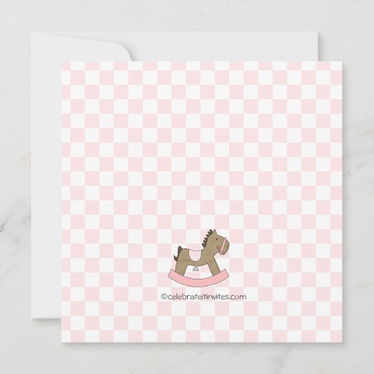 スティックフィギュアベビーガールベビーシャワー 招待状 (裏面)