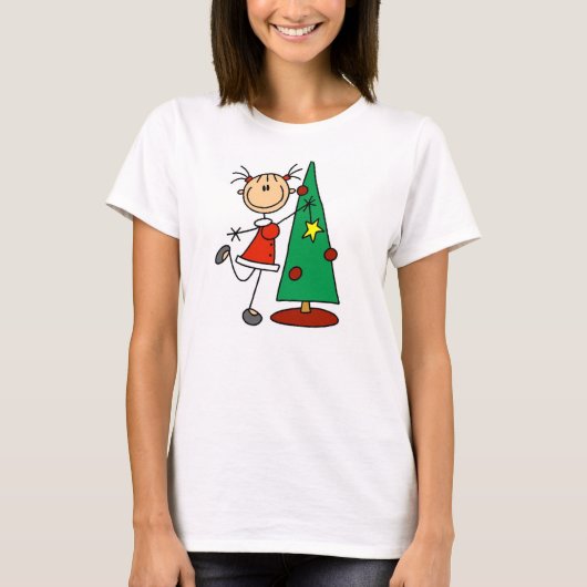 スティックフィギュアホリデーツリー Tシャツ (正面)