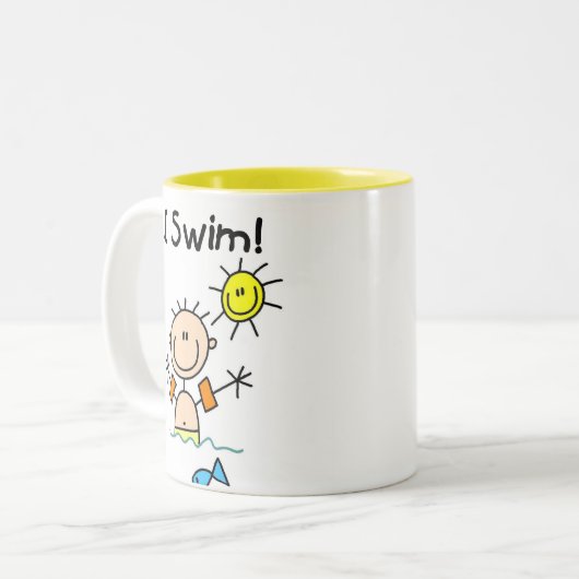 スティックフィギュアボーイアイスイム ツートーンマグカップ (正面左)