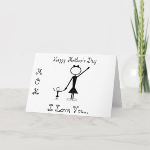 スティックフィギュアマザーズデーグリーティングカード カード