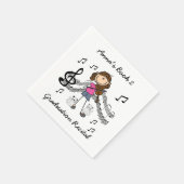 スティックフィギュアヴァイオリン奏者紙ナプキンス スタンダードカクテルナプキン (角)