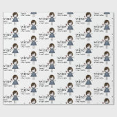 スティックフィギュア女とワインの定義 ラッピングペーパー (フラット)