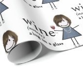 スティックフィギュア女とワインの定義 ラッピングペーパー (ロールコーナー)