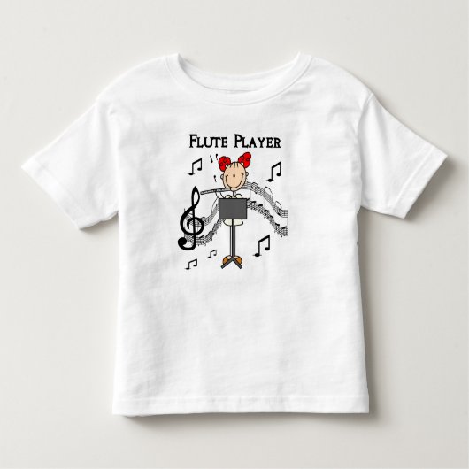 スティックフィギュア女の子フルート奏者Tシャツとギフト トドラーTシャツ (正面)