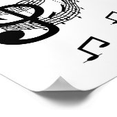 スティックフィギュア女の子フルート奏者Tシャツとギフト ポスター (角)