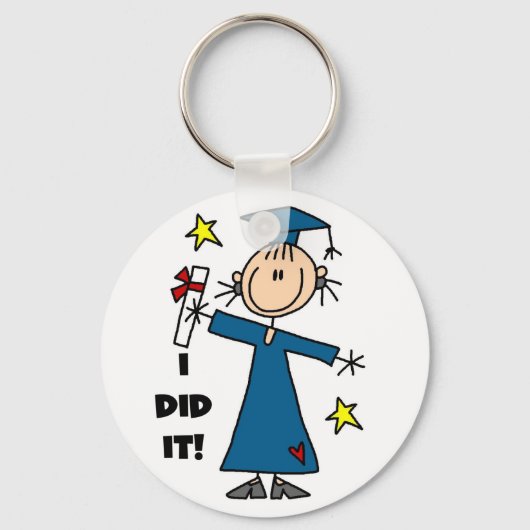 スティックフィギュア女子院生Tシャツ&ギフト キーホルダー (正面)