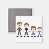 スティックフィギュア家族 マグネット (正面/裏面)