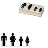 スティックフィギュア家族 ラバースタンプ (押印)