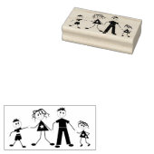 スティックフィギュア家族 ラバースタンプ (押印)