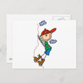 スティックフィギュア山登山Tシャツとギフト ポストカード (正面/裏面)