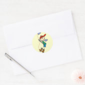スティックフィギュア山登山Tシャツとギフト ラウンドシール (封筒)