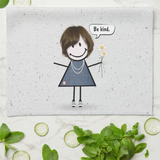 スティックフィギュア引用文 キッチンタオル (折り畳み)