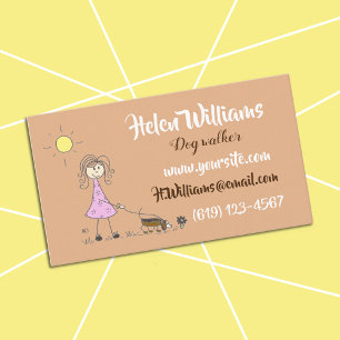 スティックフィギュア犬歩く名刺 名刺
