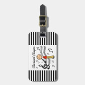 スティックフィギュア男性クラリネットプレーヤーTシャツとギフト ラゲッジタグ (正面縦)