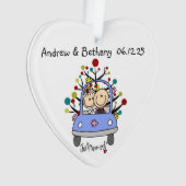 スティックフィギュア結婚のカップルのアクリルオーナメント オーナメント (正面)