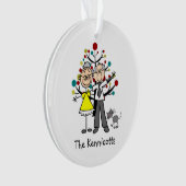 スティックフィギュア老夫婦キャットアクリルオーナメント オーナメント (正面)