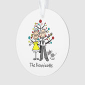 スティックフィギュア老夫婦キャットアクリルオーナメント オーナメント (正面)