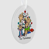 スティックフィギュア親、キッズアクリルオーナメント オーナメント (正面)