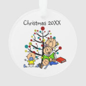 スティックフィギュア親、キッズアクリルオーナメント オーナメント (裏面)