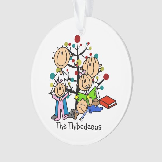 スティックフィギュア親、キッズアクリルオーナメント オーナメント (正面)