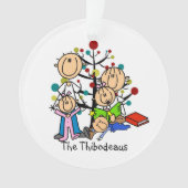 スティックフィギュア親、キッズアクリルオーナメント オーナメント (正面)