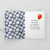 スティックフィギュア誕生日ガールとワイングラス カード (内部)