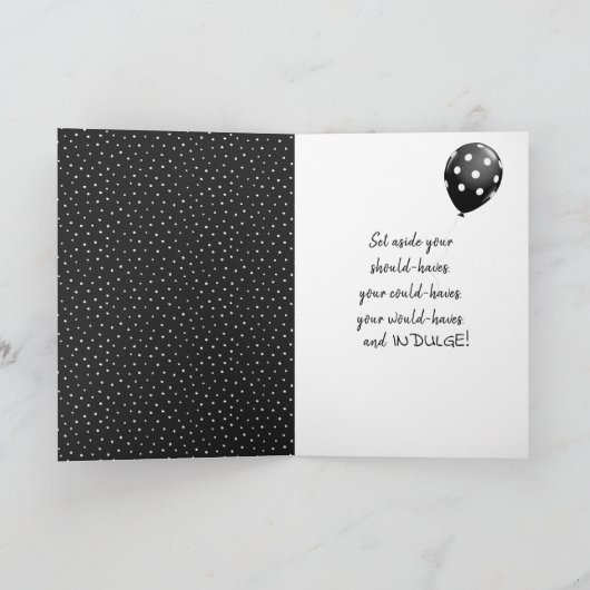 スティックフィギュア誕生日ガールと赤ワイン カード (内部)