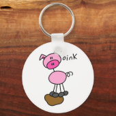 スティックフィギュア豚Tシャツ&ギフト キーホルダー (正面)
