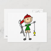 スティックフィギュア魚釣りTシャツとギフト ポストカード (正面/裏面)