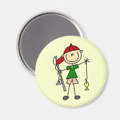 スティックフィギュア魚釣りTシャツとギフト マグネット (正面/裏面)