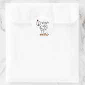 スティックフィギュア鶏Tシャツとギフト ラウンドシール (バッグ)