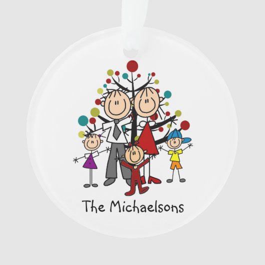 スティックフィギュア5アクリルオーナメント オーナメント (正面)