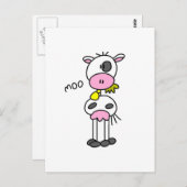 スティックフィギュアCow Tシャツとギフト ポストカード (正面/裏面)