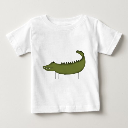 スティックフィギュアCrocodile Tシャツとギフト ベビーTシャツ (正面)