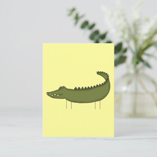 スティックフィギュアCrocodile Tシャツとギフト ポストカード (スタンド正面)