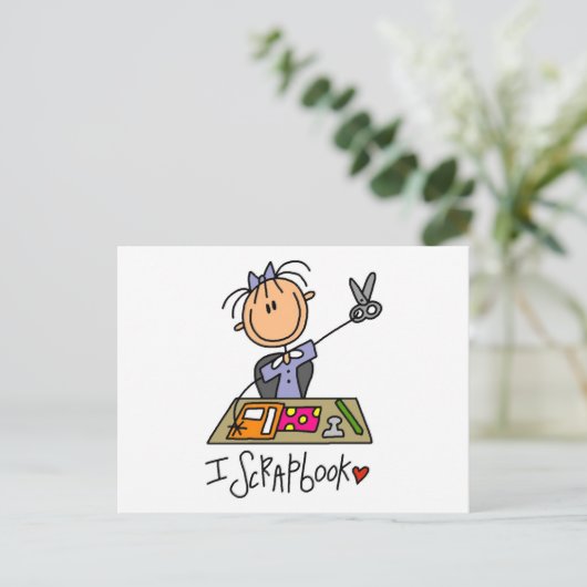 スティックフィギュアIスクラップブックTシャツとギフト ポストカード (スタンド正面)