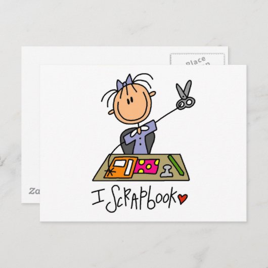 スティックフィギュアIスクラップブックTシャツとギフト ポストカード (正面/裏面)