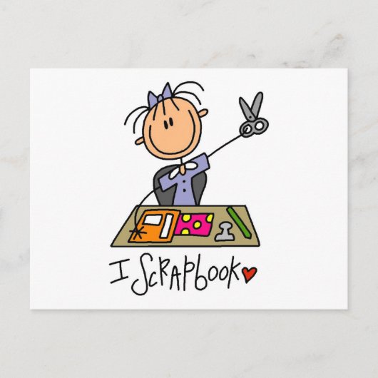 スティックフィギュアIスクラップブックTシャツとギフト ポストカード (正面)